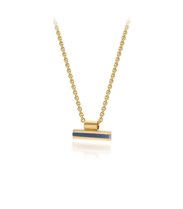 Minimalistisch hangertje met fijn emaille staafje. Tijdloos design, handgemaakt in Antwerpen.