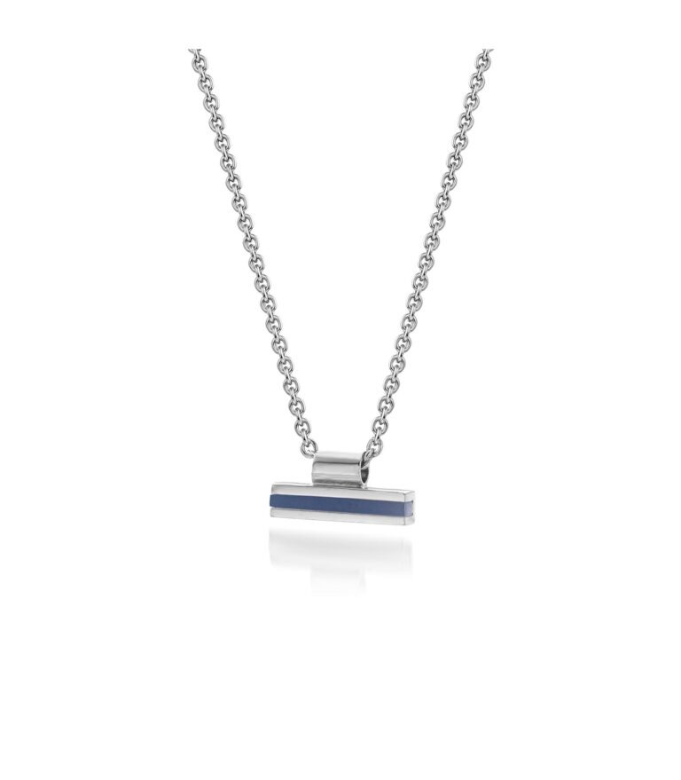 Minimalistisch hangertje met fijn emaille staafje. Tijdloos design, handgemaakt in Antwerpen.