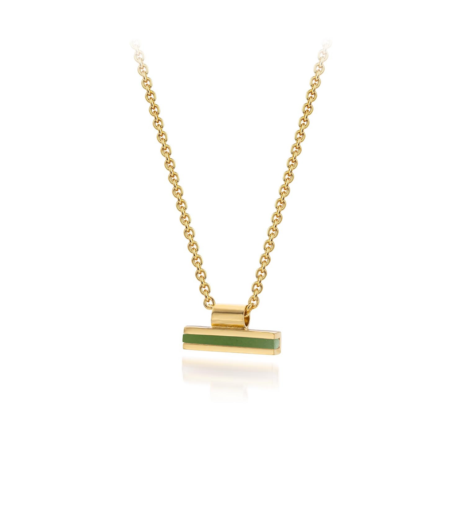 Minimalistisch hangertje met fijn emaille staafje. Tijdloos design, handgemaakt in Antwerpen.