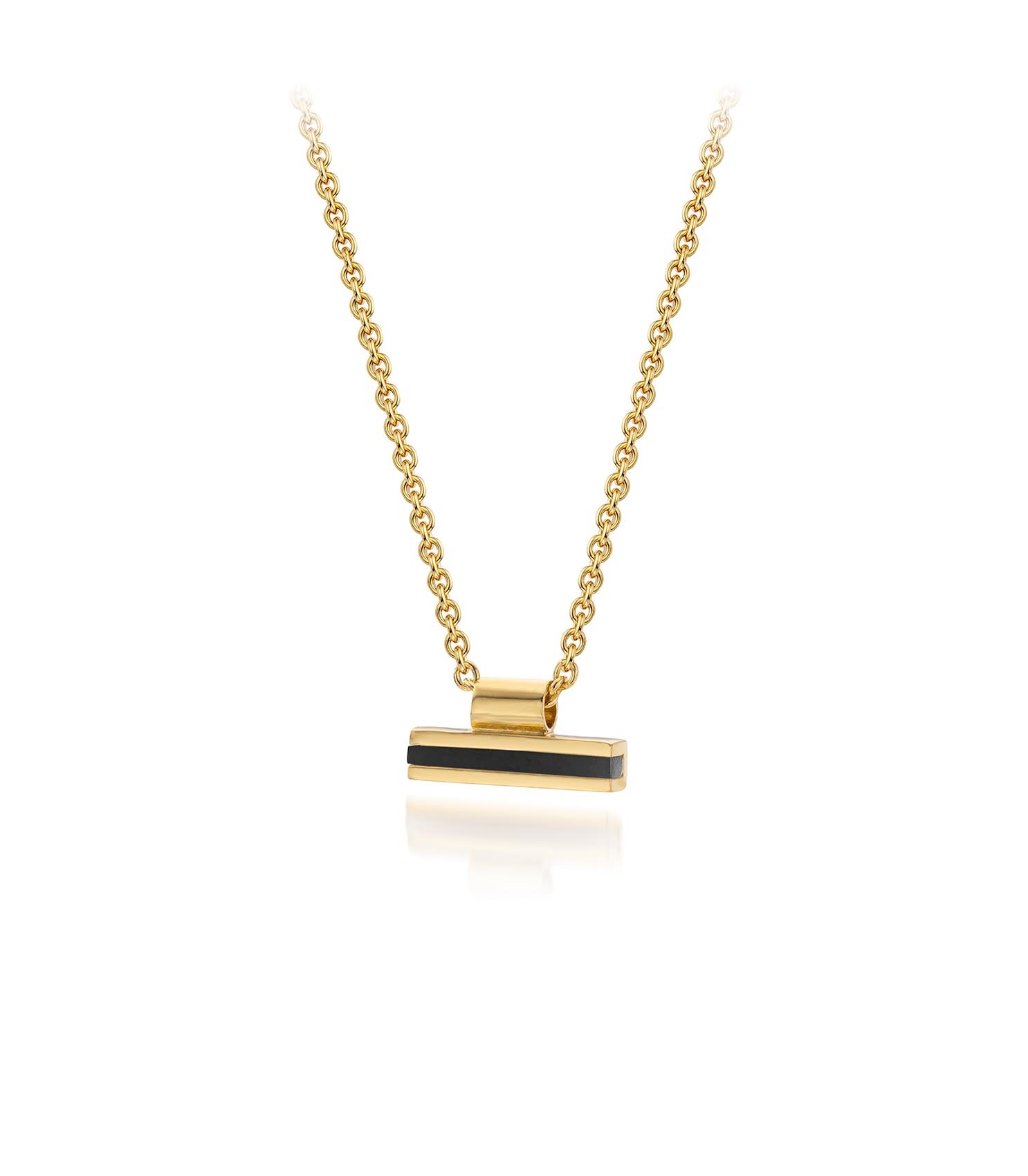 Minimalistisch hangertje met fijn emaille staafje. Tijdloos design, handgemaakt in Antwerpen.